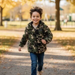 Eddie Bauer Camouflage Fleece Jacket for Kids 7-8 yr old